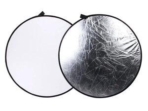 Фото рефлектор - відбивач 2 в 1 діаметром 110 см (білий - срібний)