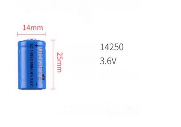 Акумулятор 14250 - 900mAh 3.6V Ultrafire (ціна за 1 штуку) - вибрати