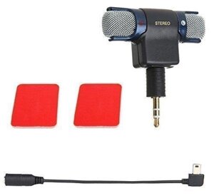 Стерео мікрофон mini USB для GoPro з комплектом кріплень (код XTGP313)