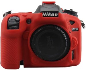Захисний силіконовий чохол для фотоапаратів Nikon D7100, D7200 - червоний