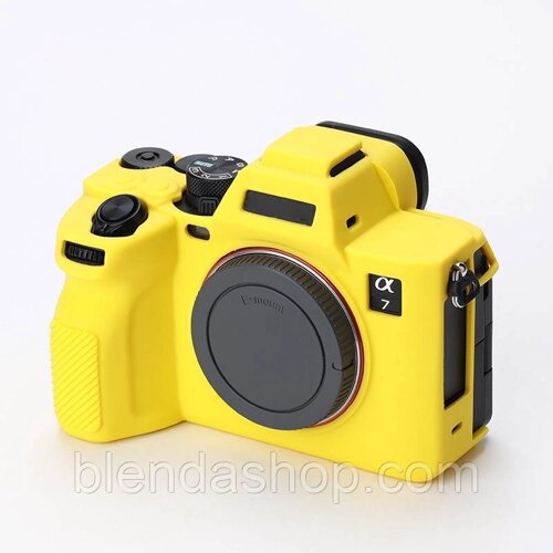Захисний силіконовий чохол для фотоапаратів SONY A7 IV - жовтий