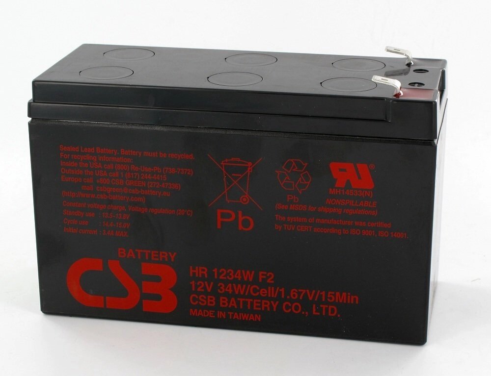 Акумуляторна батарея CSB HR1234W F2, 12V 9Ah від компанії Центр технічних рішень - фото 1