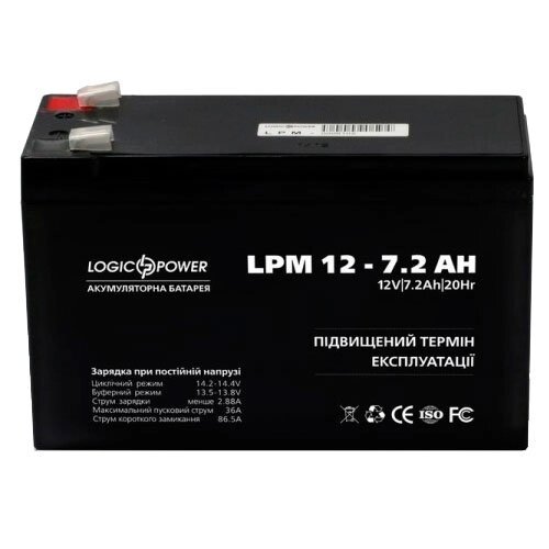Акумуляторна батарея LogicPower LPM 12 - 7,2 AH (3863) від компанії Центр технічних рішень - фото 1