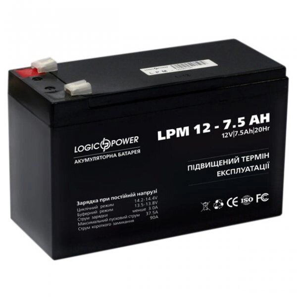 Акумуляторна батарея LogicPower LPM 12 - 7,5 AH (3864) від компанії Центр технічних рішень - фото 1