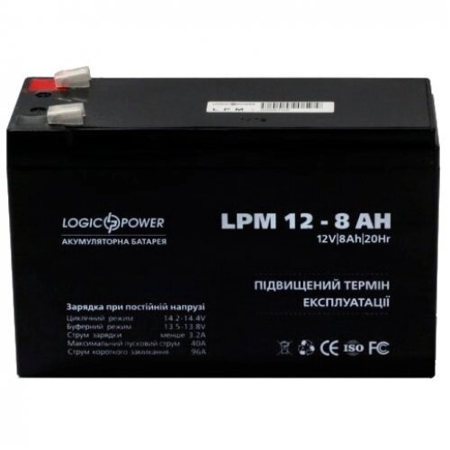 Акумуляторна батарея LogicPower LPM 12 - 8,0 AH (3865) від компанії Центр технічних рішень - фото 1