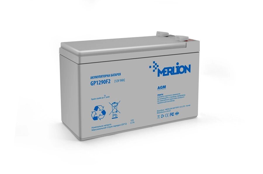 Акумуляторна батарея MERLION AGM GP1290F2 12V 9Ah (150x65x95 (100)) White Q10 від компанії Центр технічних рішень - фото 1