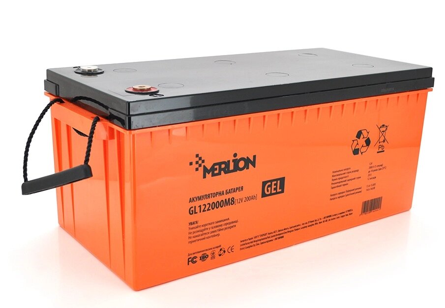 Акумуляторна батарея MERLION GL122000M8 12 V 200 Ah (522х240х219) від компанії Центр технічних рішень - фото 1