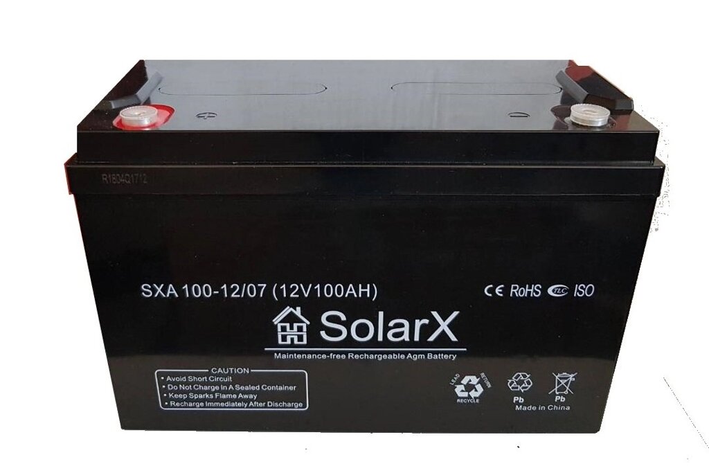 Акумуляторна батарея SolarX SXA 100-12 AGM від компанії Центр технічних рішень - фото 1