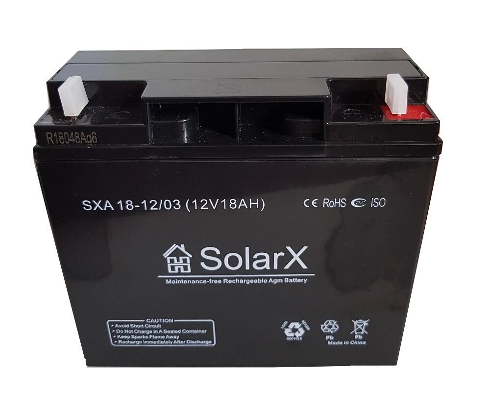 Акумуляторна батарея SolarX SXA 18-12 AGM від компанії Центр технічних рішень - фото 1