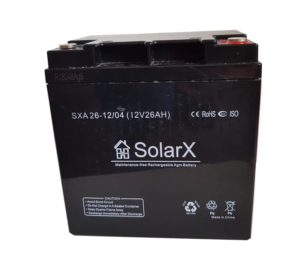 Акумуляторна батарея SolarX SXA 26-12 AGM від компанії Центр технічних рішень - фото 1