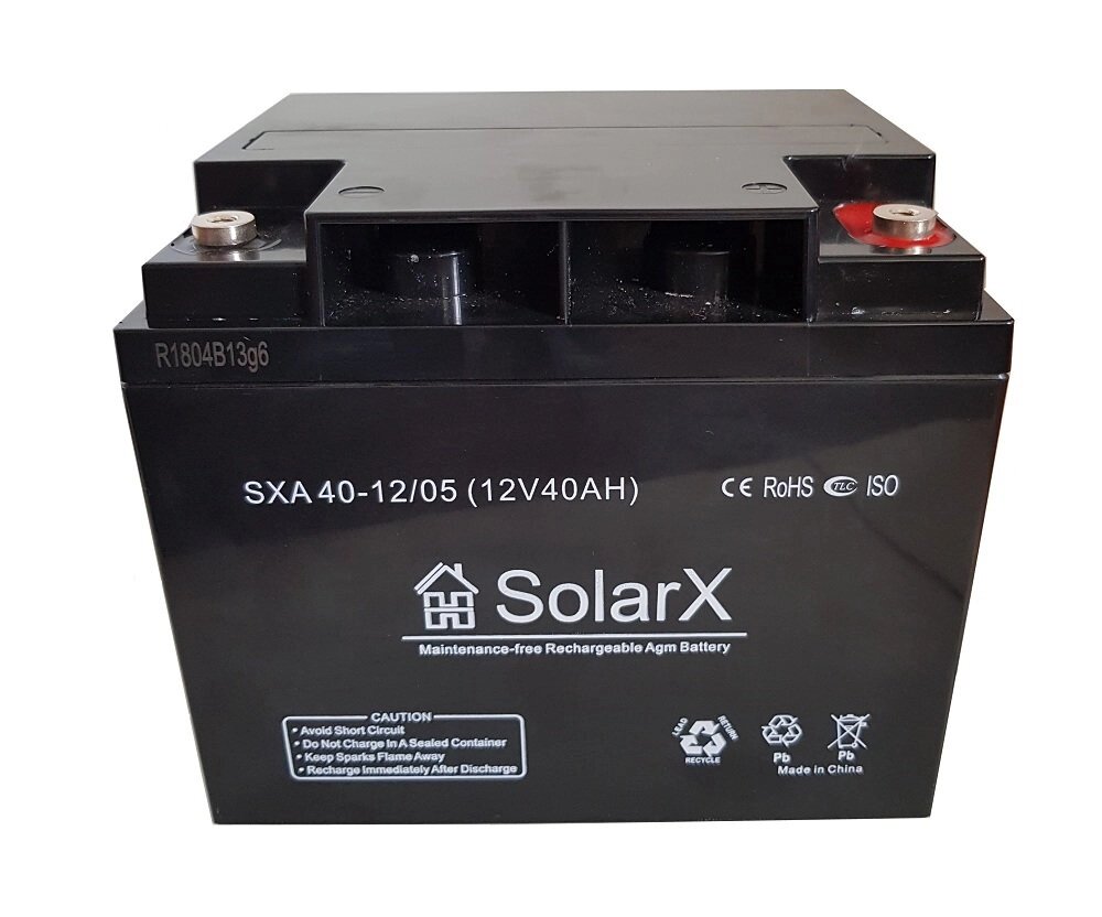 Акумуляторна батарея SolarX SXA 40-12 AGM від компанії Центр технічних рішень - фото 1