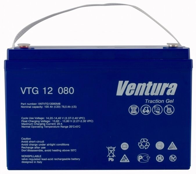 Акумуляторна тягова батарея Ventura VTG 12-080 M8 100 Ач від компанії Центр технічних рішень - фото 1