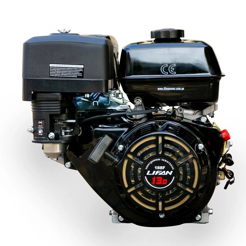 Бензиновий двигун LIFAN LF188F (шпонка, 25мм, ручний стартер, котушка освітлення 3А) від компанії Центр технічних рішень - фото 1