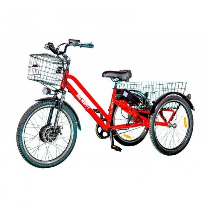 Електровелосипед трицикл VEGA Big Happy 2АКБ, 500W/48V/10Ah/LCD червоний від компанії Центр технічних рішень - фото 1