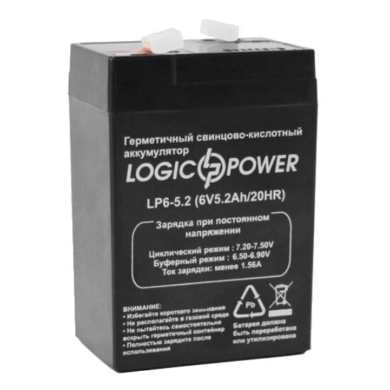 Гель-батарея LogicPower LP 6V - 5,2 AH Срібло (2570) від компанії Центр технічних рішень - фото 1