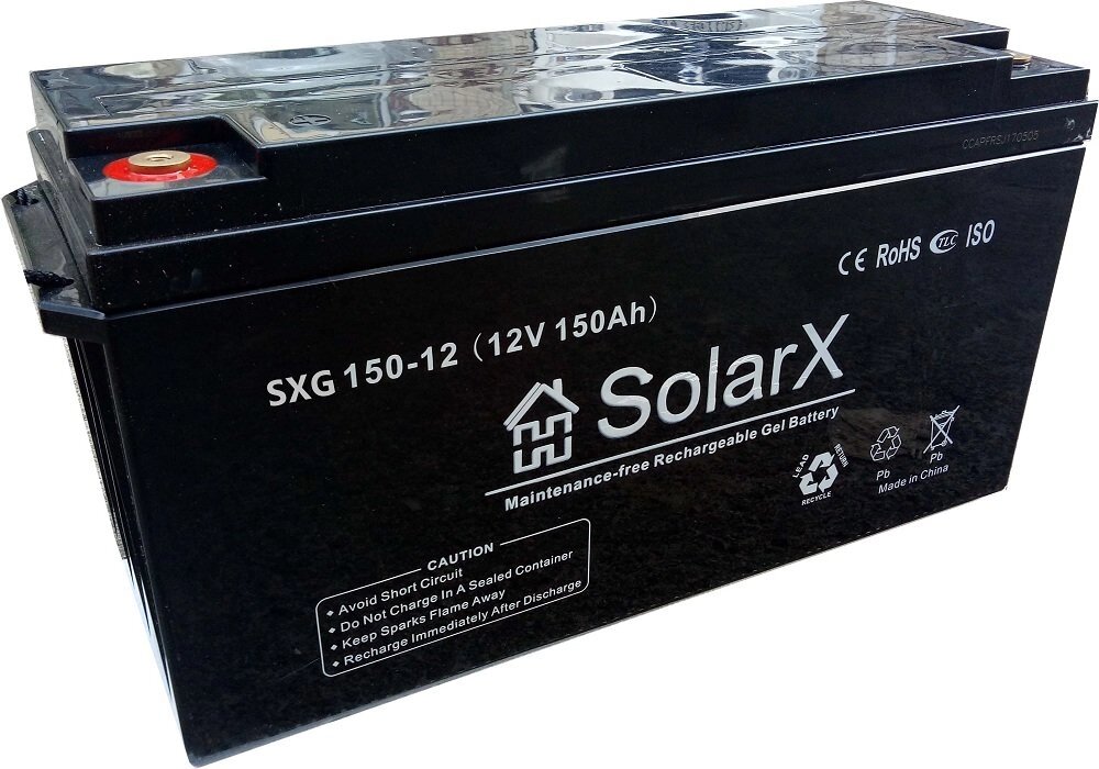 Гелевий акумулятор SolarX SXG 150-12 (12V 150AH) від компанії Центр технічних рішень - фото 1