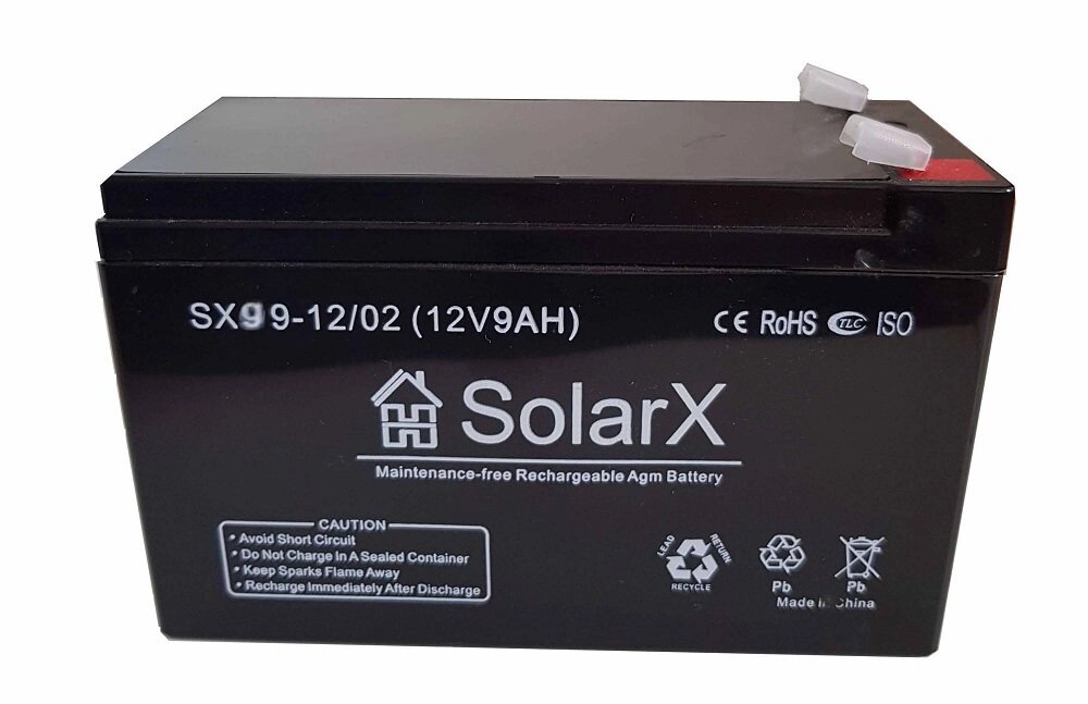 Гелевий акумулятор SolarX SXG 9-12 (12V 9Ah) від компанії Центр технічних рішень - фото 1