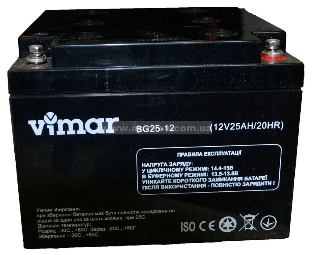 Гелевий акумулятор VIMAR BG25-12 12B 25АЧ від компанії Центр технічних рішень - фото 1