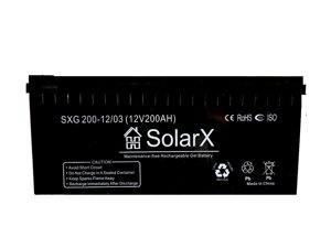 Гелевий акумулятор SolarX SXG 200-12 (12V 200AH)
