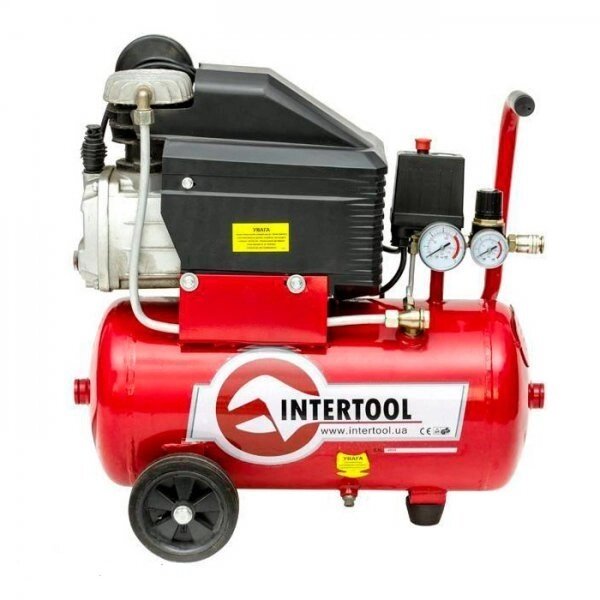 Компресор INTERTOOL PT-0010 (24 л, потужність 1.5 кВт, 220 В, 8 атм, 206 л / хв) від компанії Центр технічних рішень - фото 1