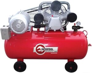 Компресор INTERTOOL PT-0040 (200 л, 10 HP, 7,5 кВт, 380 В, 8 атм, 1050 л / хв, 3 циліндра)