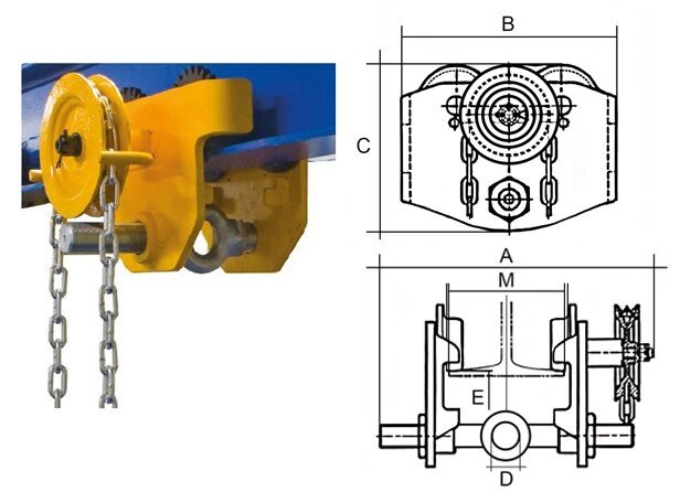 Каретка з ручним ланцюговим приводом Haklift 10ABT - опис