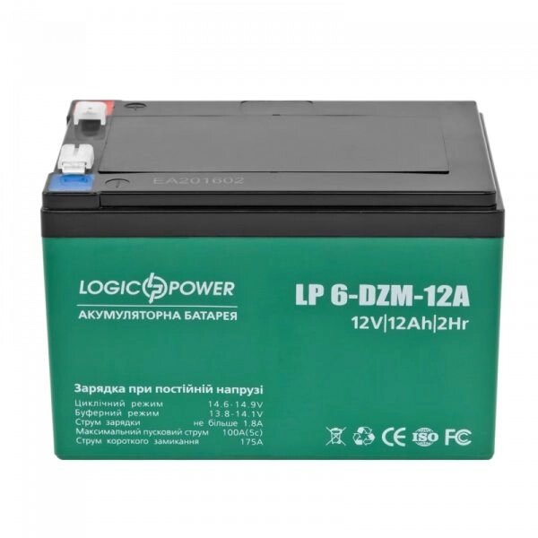 Тяговий акумулятор LogicPower LP 6-DZM-12 (3536) 100х150х100 мм (батарея для велосипеда) від компанії Центр технічних рішень - фото 1