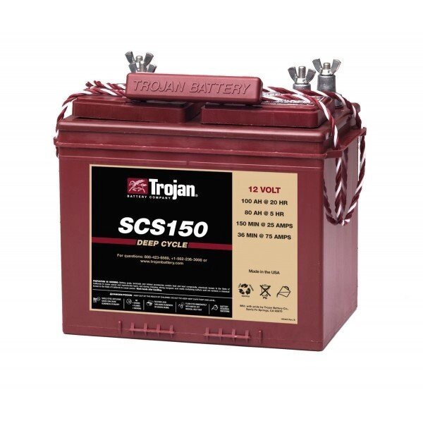 Тяговий / стартерний свинцево-кислотний акумулятор TROJAN SCS150 (12В, 100Аг) від компанії Центр технічних рішень - фото 1