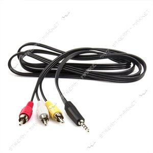 Кабель Mini Jack мініджек на 3RCA 1.8м