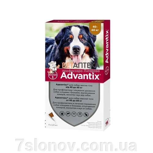 Адвантикс XXL для собак 40-60 кг 1 піпетка Bayer від компанії Інтернет Ветаптека 7 слонів - фото 1