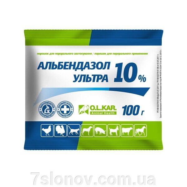 Альбендазол ультра 10% 100 г О. Л.Кар від компанії Інтернет Ветаптека 7 слонів - фото 1