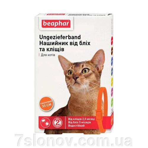 Бефар нашийник від бліх та кліщів для кішок помаранчевий 35 см Веапхар від компанії Інтернет Ветаптека 7 слонів - фото 1