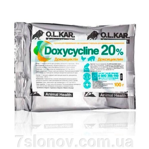 Доксициклін 20% порошок 100 г O. L.Kar від компанії Інтернет Ветаптека 7 слонів - фото 1