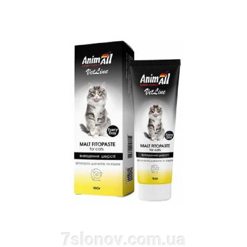 Фітопаста для виведення вовни у котів та кішок 100 г AnimAll VetLine Malt від компанії Інтернет Ветаптека 7 слонів - фото 1