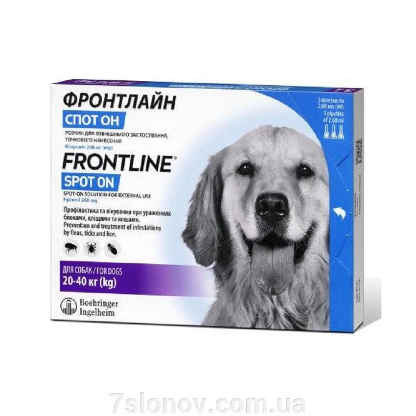 Фронтлайн Спот Він краплі на холку для собак 20-40 кг №3 Boehringer Ingelheim від компанії Інтернет Ветаптека 7 слонів - фото 1