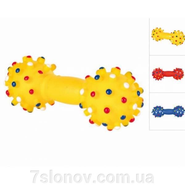 Іграшка для собак Гантель із шипами кольорова гумова 19-25 70 г від компанії Інтернет Ветаптека 7 слонів - фото 1