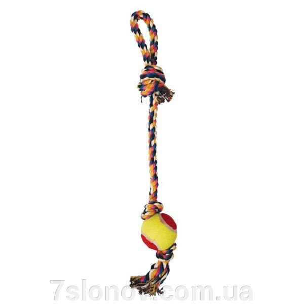Іграшка для собак Канат-грейфер для кидання з тенісним м'ячем 50 см FOX XJ0144 від компанії Інтернет Ветаптека 7 слонів - фото 1