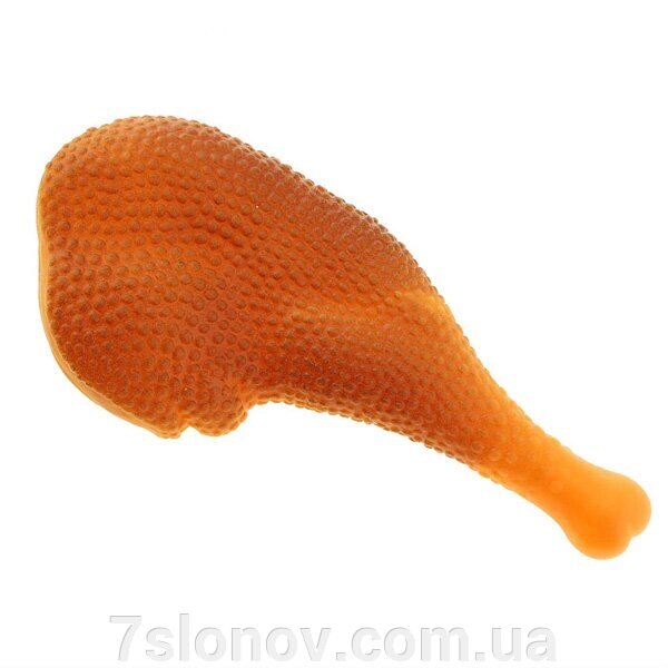 Іграшка гумова Куряча ніжка зі звуком 10-31 16 см 60 г від компанії Інтернет Ветаптека 7 слонів - фото 1