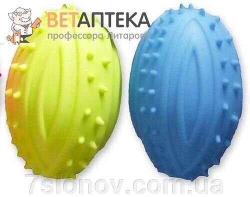 Іграшка гумова М'яч для регбі із шипами 10-34 Д-9,5 см від компанії Інтернет Ветаптека 7 слонів - фото 1