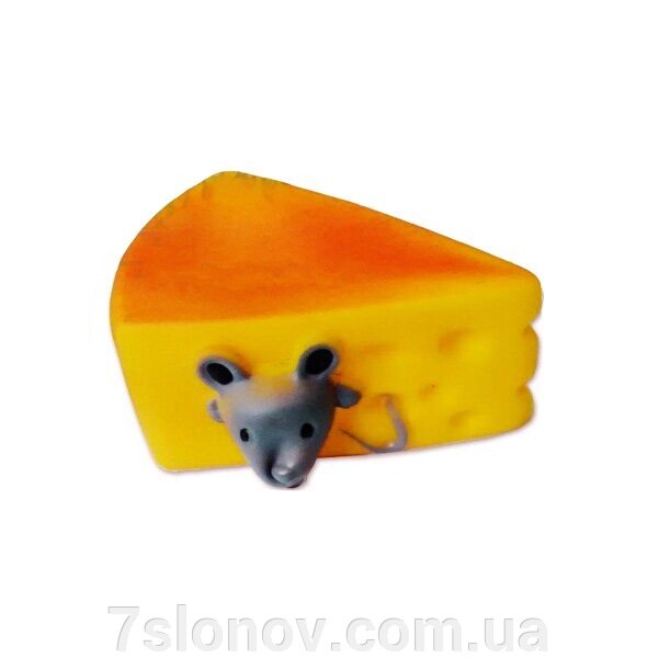 Іграшка гумова Сир із мишкою 19-2 10*4,5 см від компанії Інтернет Ветаптека 7 слонів - фото 1