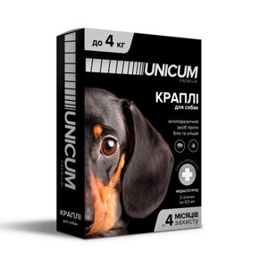 Краплі на холку Unicum Рremium від бліх та кліщів для собак до 4 кг №3 Unicum