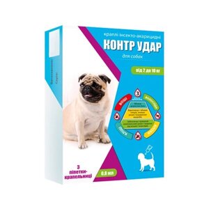 Контр Удар краплі на загривку для собак 2-10 кг №3*0,8 мл Круг