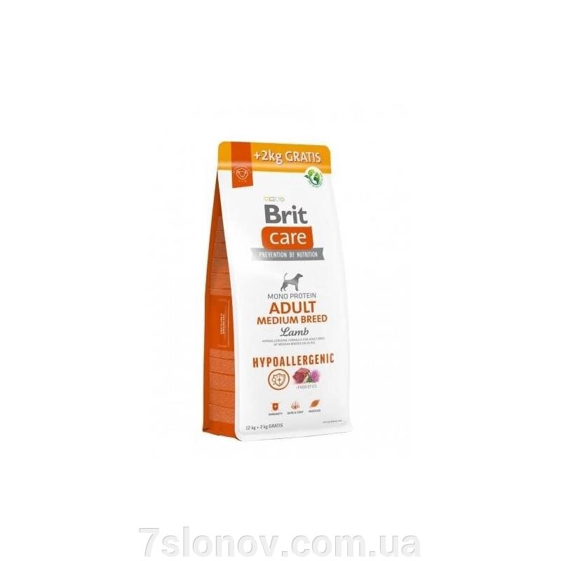 Корм д/соб Бріт Brit Care Hypoallergenic Adult Medium сухе монопротеїнове гіпоалергенне ягня для собак середніх від компанії Інтернет Ветаптека 7 слонів - фото 1