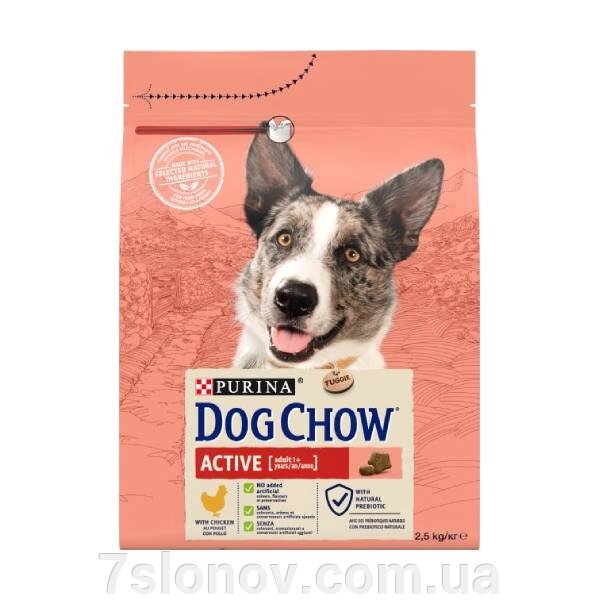 Корм д / соб Дог Чау Актив курка Dog Chow Active Chicken 2,5 кг від компанії Інтернет Ветаптека 7 слонів - фото 1