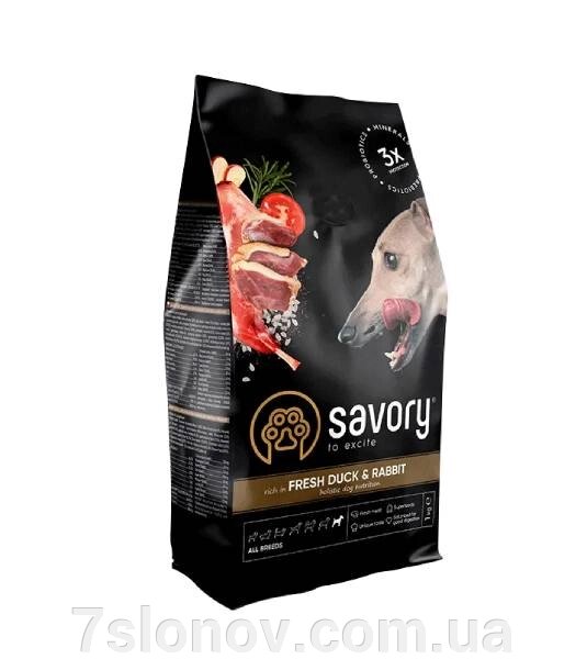 Корм д/соб Савори SAVORY сухий для всіх порід качка та кролик 1кг 30167 від компанії Інтернет Ветаптека 7 слонів - фото 1