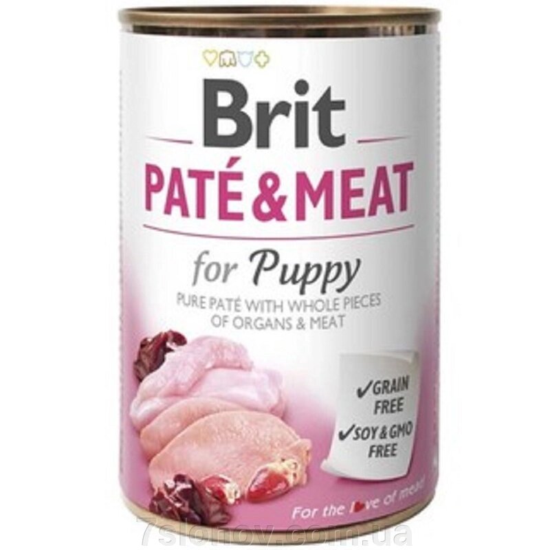 Корм для цуценят Pate and Meat Puppy паштет з куркою та індичкою 400 г Brit від компанії Інтернет Ветаптека 7 слонів - фото 1