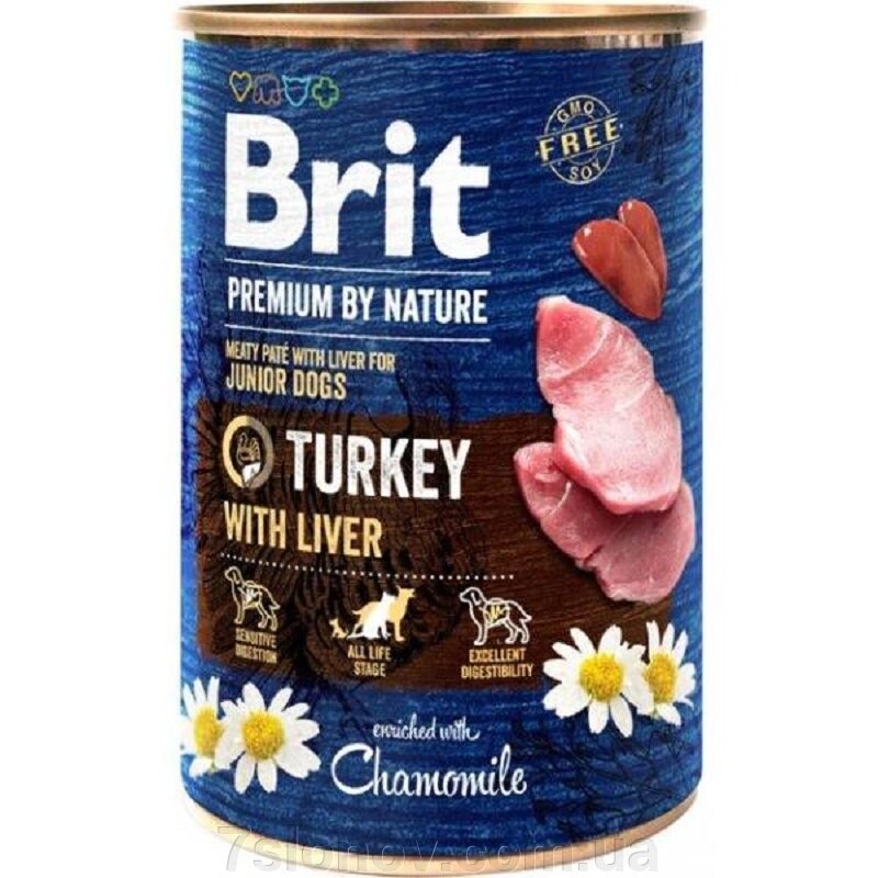 Корм для цуценят та юніорів Brit Premium by Nature з індичкою та печінкою 400 г Brit Premium від компанії Інтернет Ветаптека 7 слонів - фото 1