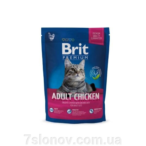 Корм для дорослих котів Брит з куркою Brit Premium Cat Adult Chicken 1.5 кг від компанії Інтернет Ветаптека 7 слонів - фото 1