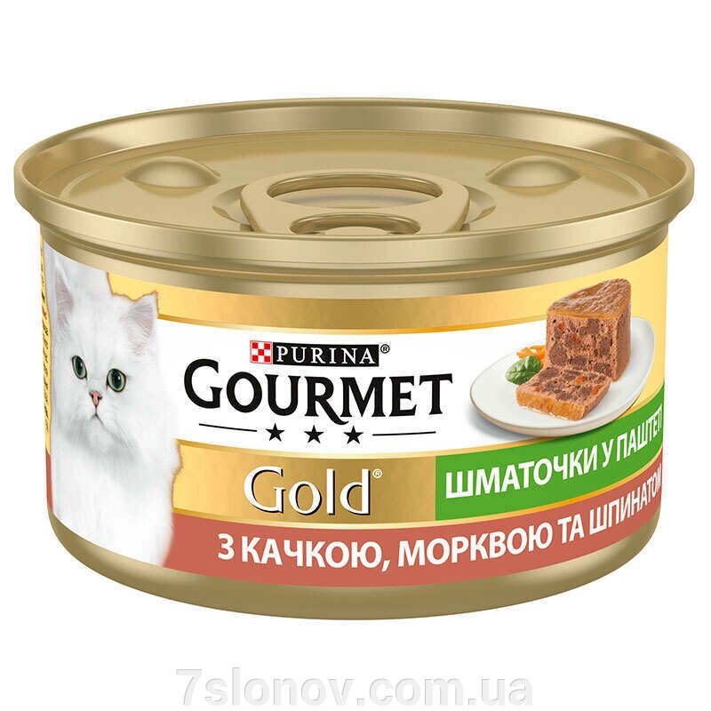 Корм для котів Gourmet Gold качка морквина шпинат шматочки в паштеті 85 г Purina від компанії Інтернет Ветаптека 7 слонів - фото 1