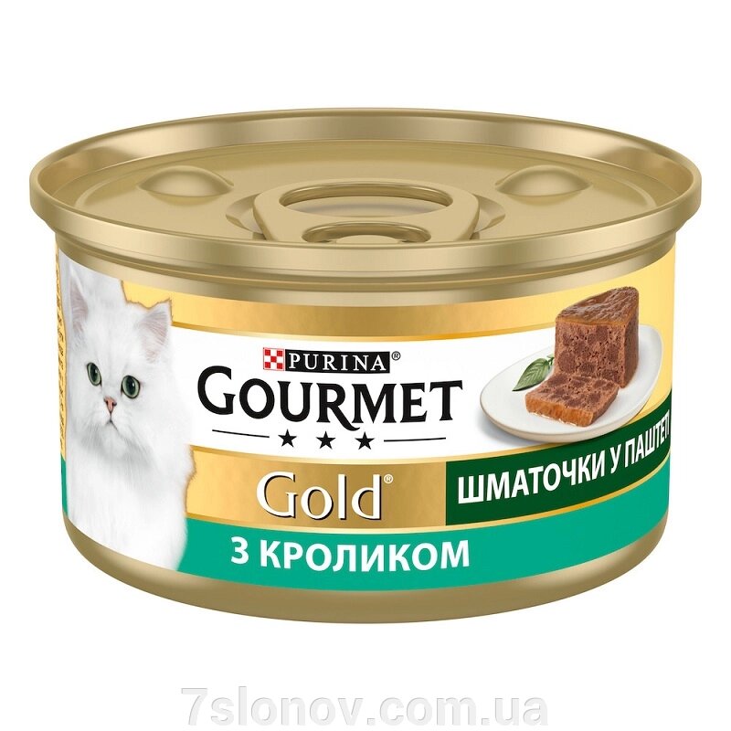 Корм для котів Gourmet Gold шматочки з кроликом у паштеті 85 г Purina від компанії Інтернет Ветаптека 7 слонів - фото 1